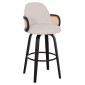 ΣΚΑΜΠΟ ΜΠΑΡ ΠΕΡΙΣΤΡΕΦΟΜΕΝΟ BECKER HM18251.02 PLYWOOD ΜΑΥΡΟ--ΕΚΡΟΥ ΥΦΑΣΜΑ 50x52x100Υ
