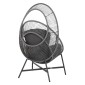 ΠΟΛΥΘΡΟΝΑ-ΦΩΛΙΑ RULER HM6506.01 ΓΚΡΙ ΜΕΤΑΛΛΟ-P.E.RATTAN-ΜΑΞΙΛΑΡΙΑ 90x85x154Υεκ