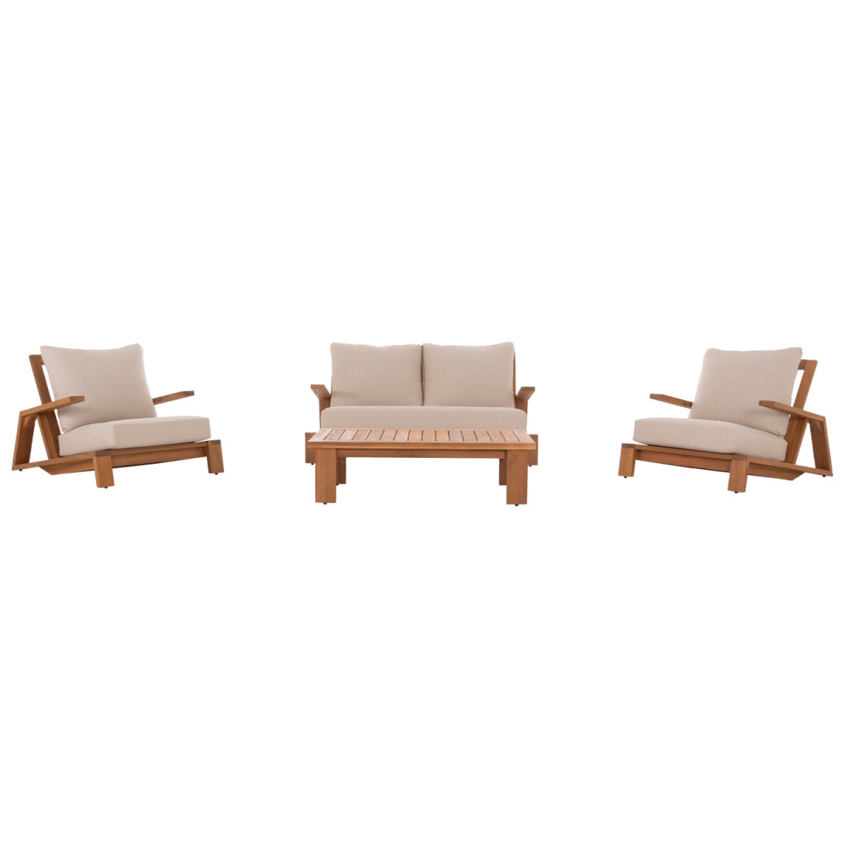 ΣΕΤ ΣΑΛΟΝΙ LOUNGE 4ΤΜΧ MIREX HM6521 ΞΥΛΟ ΑΚΑΚΙΑΣ--ΠΟΛΥΕΣΤΕΡΙΚΑ ΜΑΞΙΛΑΡΙΑ ΕΚΡΟΥ