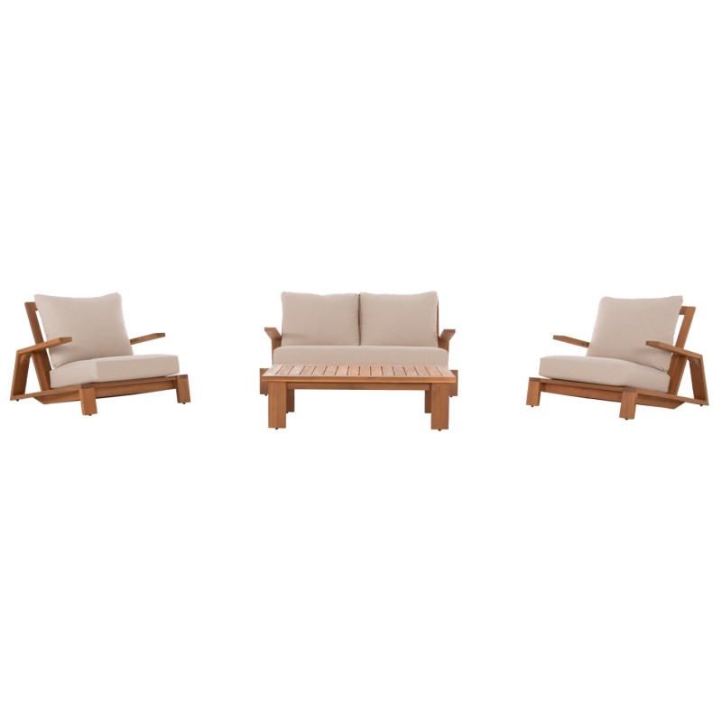 ΣΕΤ ΣΑΛΟΝΙ LOUNGE 4ΤΜΧ MIREX HM6521 ΞΥΛΟ ΑΚΑΚΙΑΣ--ΠΟΛΥΕΣΤΕΡΙΚΑ ΜΑΞΙΛΑΡΙΑ ΕΚΡΟΥ