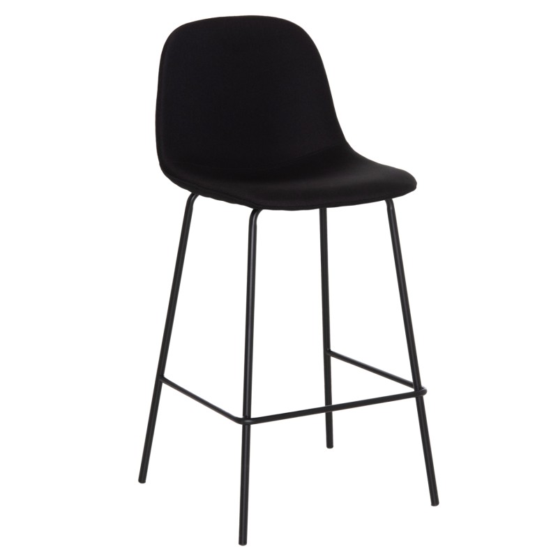 ΣΚΑΜΠΟ ΜΠΑΡ VINCENT HM9298.24 ΜΕΣΑΙΟΥ ΥΨΟΥΣ-ΜΑΥΡΟ ΥΦΑΣΜΑ-ΜΕΤΑΛΛΙΚΑ ΠΟΔΙΑ 43x50x92,5Υεκ