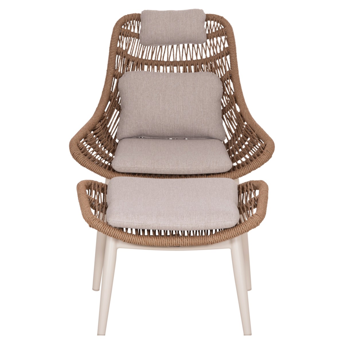 ΠΟΛΥΘΡΟΝΑ LOUNGE ΜΕ ΥΠΟΠΟΔΙΟ REMVAZZO HM6561.02 ΑΛΟΥΜΙΝΙΟ ΜΠΕΖ--WICKER 90x85x96Υεκ