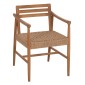 ΠΟΛΥΘΡΟΝΑ ΤΡΑΠΕΖΑΡΙΑΣ ROBIN HM18351 ΞΥΛΟ TEAK & ΣΧΟΙΝΙ VIRO ΦΥΣΙΚΟ 53,5x60x78Υεκ