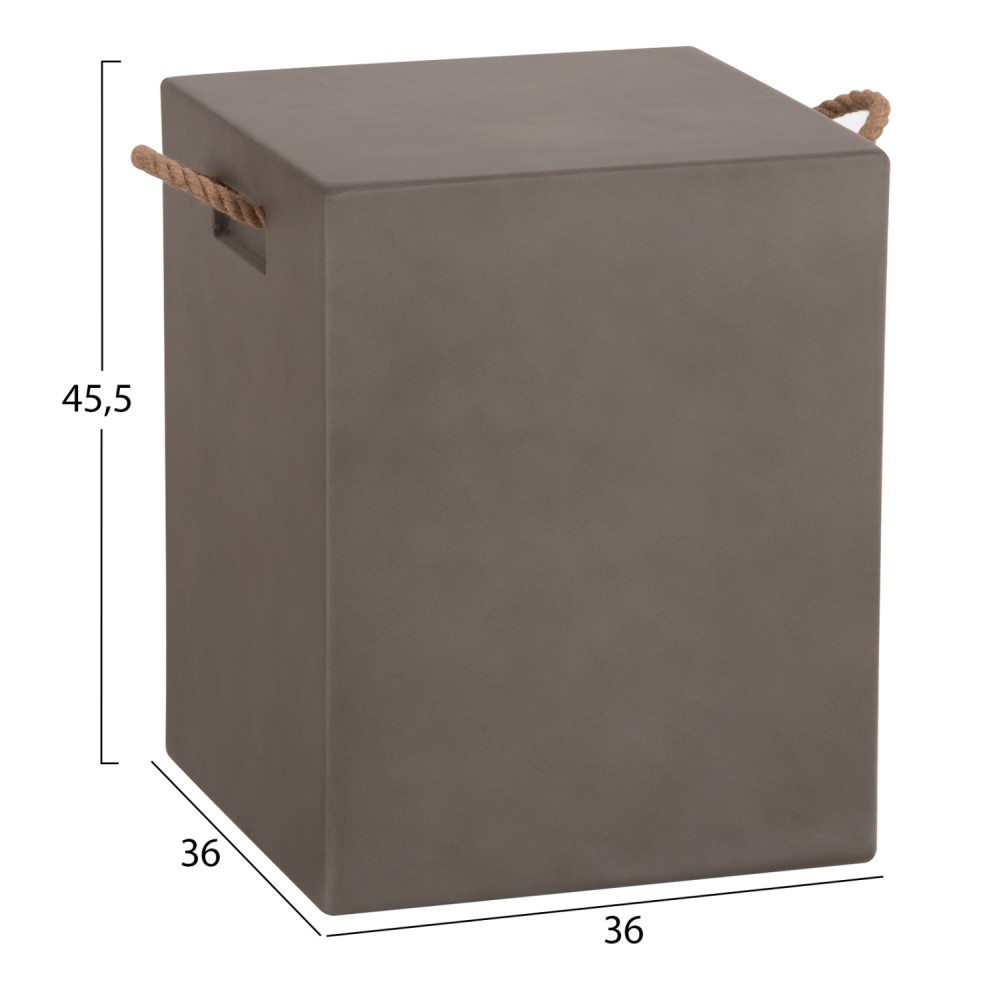 ΣΚΑΜΠΟ ΤΕΤΡΑΓΩΝΟ FIBER CEMENT ΜΕ ΧΕΡΟΥΛΙΑ ZAK HM6581.01 ΣΕ ΓΚΡΙ 36x36x45.5Υεκ