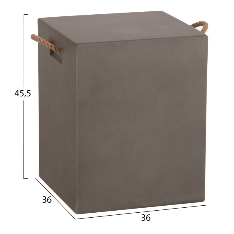 ΣΚΑΜΠΟ ΤΕΤΡΑΓΩΝΟ FIBER CEMENT ΜΕ ΧΕΡΟΥΛΙΑ ZAK HM6581.01 ΣΕ ΓΚΡΙ 36x36x45.5Υεκ