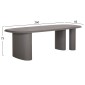 ΤΡΑΠΕΖΙ ΤΡΑΠΕΖΑΡΙΑΣ FIBER CEMENT ΟΒΑΛ GLEN HM6598.01 ΓΚΡΙ 260x95x75Υεκ