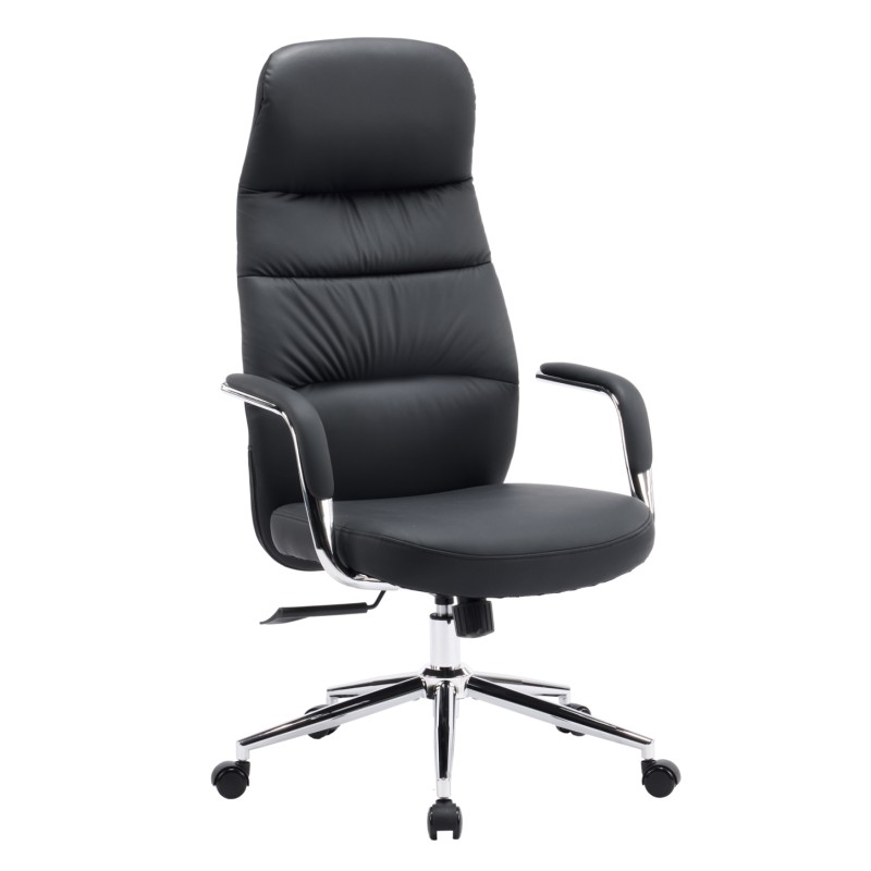 ΚΑΡΕΚΛΑ ΓΡΑΦΕΙΟΥ TEETER HM18355.01 ΜΑΥΡΟ PU ΔΕΡΜΑ--ΒΑΣΗ ΧΡΩΜΙΟΥ 67x66x121Υεκ