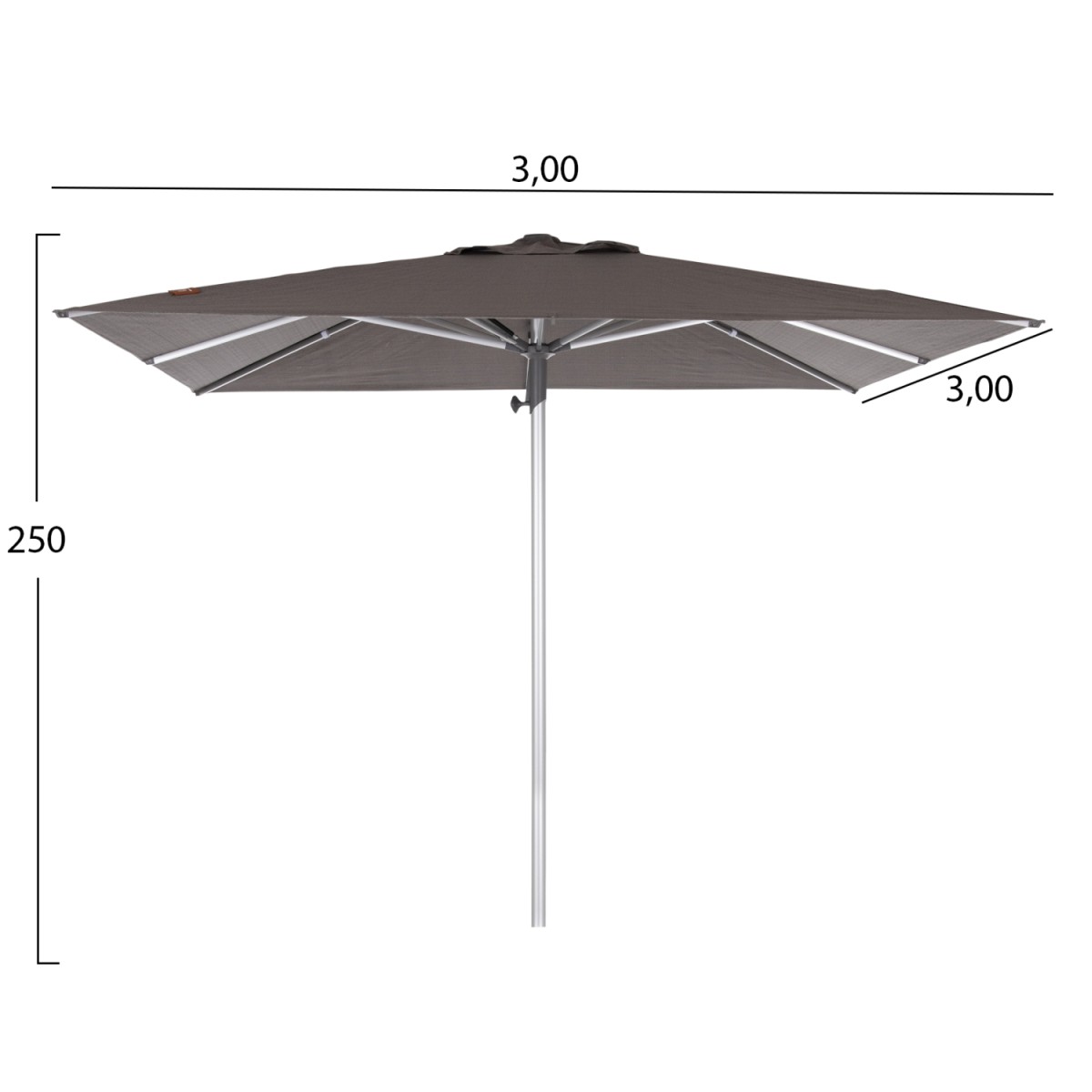 ΟΜΠΡΕΛΑ ΕΠΑΓΓΕΛΜΑΤΙΚΗ GLADELL 3X3m HM6604.01 ΓΚΡΙ ΠΑΝΙ-ΑΝΟΔΙΩΜΕΝΟ ΑΛΟΥΜΙΝΙΟ