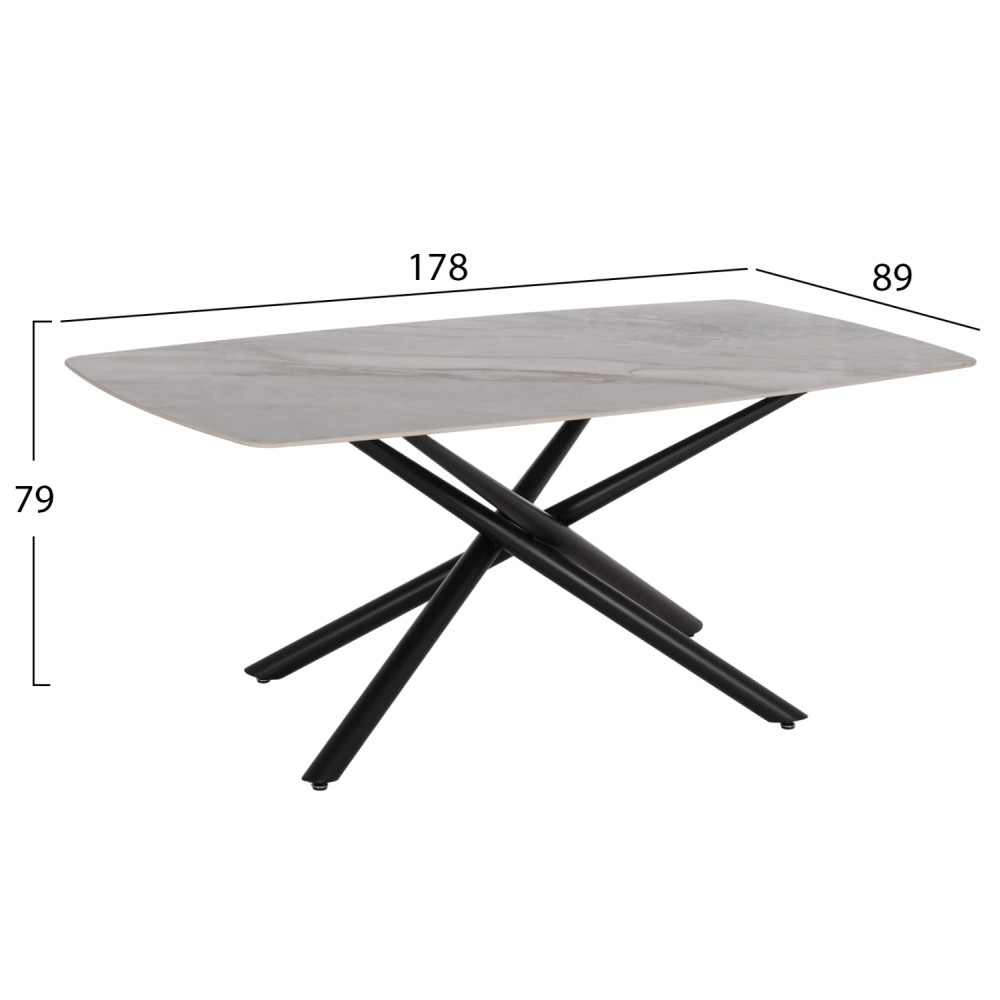 ΤΡΑΠΕΖΙ ΤΡΑΠΕΖΑΡΙΑΣ ISKA HM18423 ΚΕΡΑΜΙΚΟ TOP ΣΕ ΛΕΥΚΟ/ΚΑΦΕ ΜΑΡΜΑΡΟ 178x89x79Υεκ