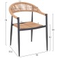 ΠΟΛΥΘΡΟΝΑ ΑΛΟΥΜΙΝΙΟΥ HM5854.02 ΑΝΘΡΑΚΙ PΕ RATTAN ΜΠΕΖ 55.5x58.5x78 εκ.