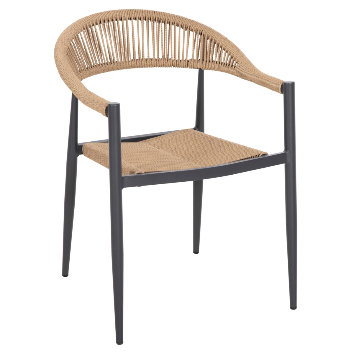 ΠΟΛΥΘΡΟΝΑ ΑΛΟΥΜΙΝΙΟΥ HM5854.02 ΑΝΘΡΑΚΙ PΕ RATTAN ΜΠΕΖ 55.5x58.5x78 εκ.