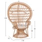 ΠΟΛΥΘΡΟΝΑ ROYAL PEACOCK Β' ΔΙΑΛΟΓΗΣ HM9342 RATTAN ΣΕ ΦΥΣΙΚΟ 114x72x150Yεκ.