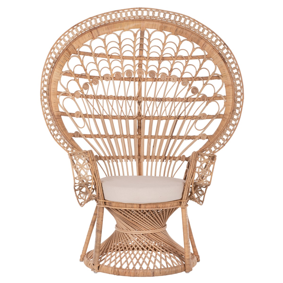 ΠΟΛΥΘΡΟΝΑ ROYAL PEACOCK Β' ΔΙΑΛΟΓΗΣ HM9342 RATTAN ΣΕ ΦΥΣΙΚΟ 114x72x150Yεκ.