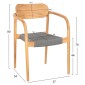 ΠΟΛΥΘΡΟΝΑ OSLO HM9636.08 ΞΥΛΟ TEAK ΦΥΣΙΚΟ & ΣΧΟΙΝΙ--B’ΔΙΑΛΟΓΗΣ 55x54x80Yεκ.