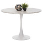 ΤΡΑΠΕΖΙ ΤΡΑΠΕΖΑΡΙΑΣ ROLLO HM9422.11 ΣΤΡΟΓΓΥΛΟ WHITE MARBLE Φ120x74Yεκ.