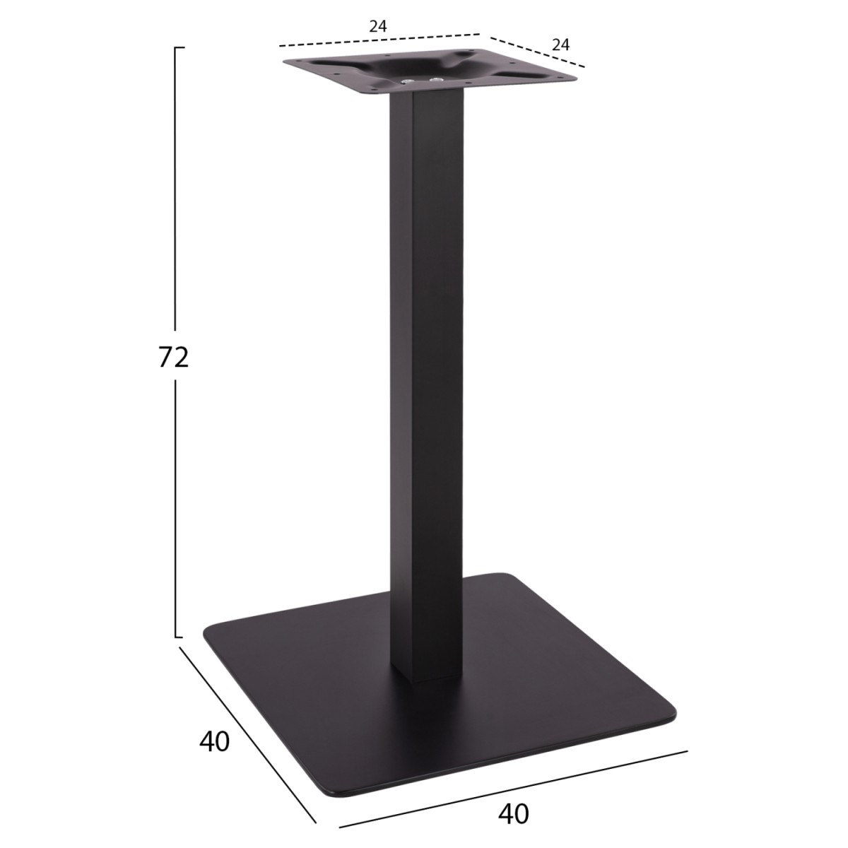 ΒΑΣΗ ΜΕΤΑΛΛΙΚΗ ΜΑΥΡΗ ΜΑΤ 40X40X72Υεκ. HM414.11