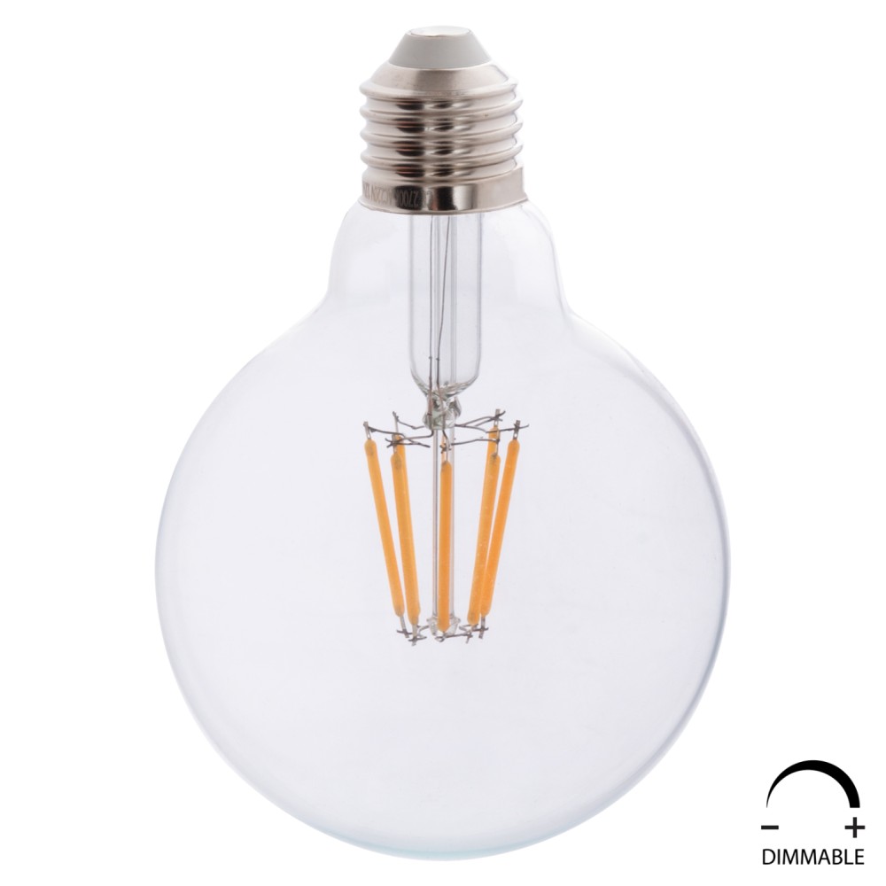 ΛΑΜΠΤΗΡΑΣ GLOBO LED FILAMENT 8W E27 2700K ΔΙΑΦΑΝΟΣ DIMMABLE HM4050.01