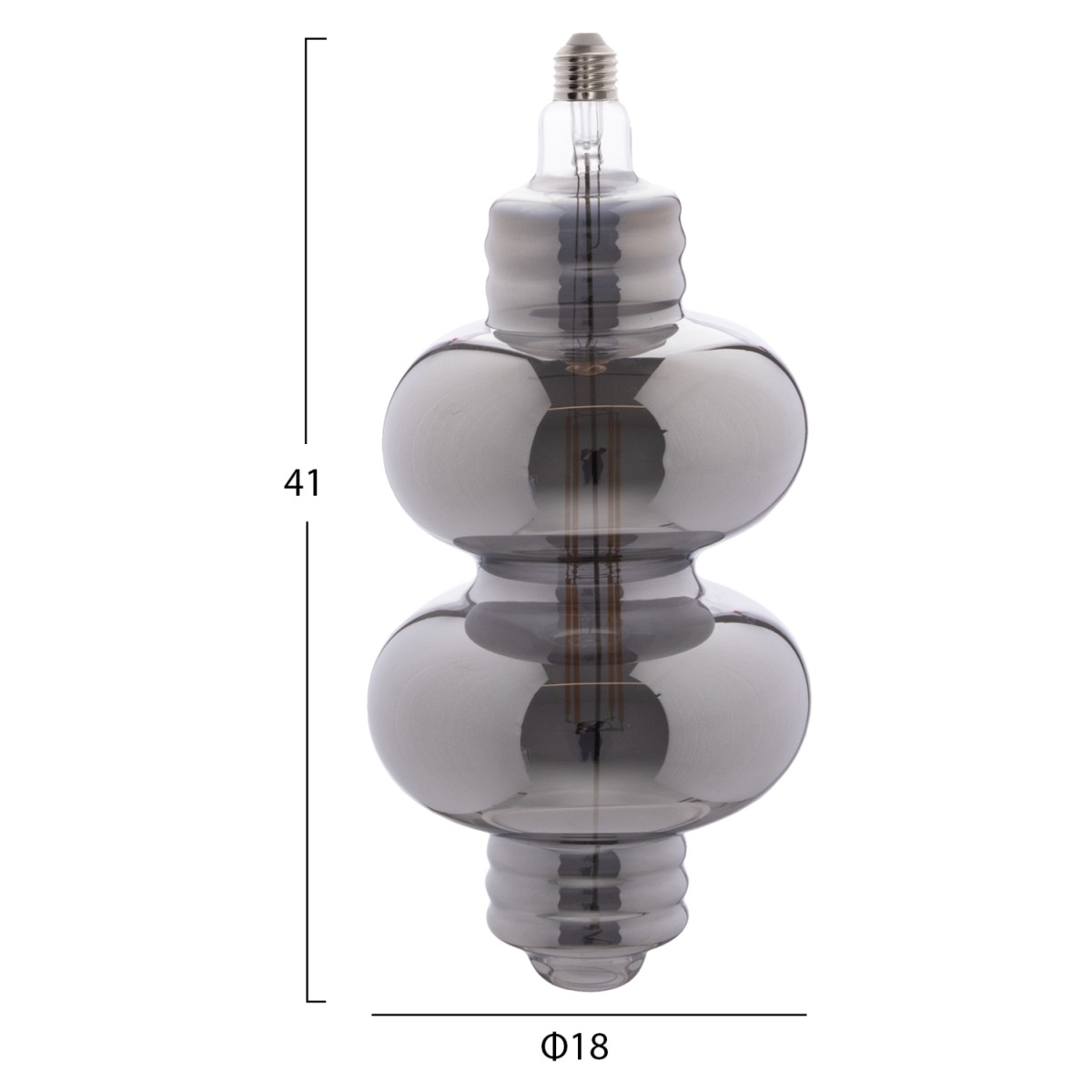 ΛΑΜΠΤΗΡΑΣ LED FILAMENT 8W E27 3000K SMOKE COLOR DIMMABLE  HM4053.03