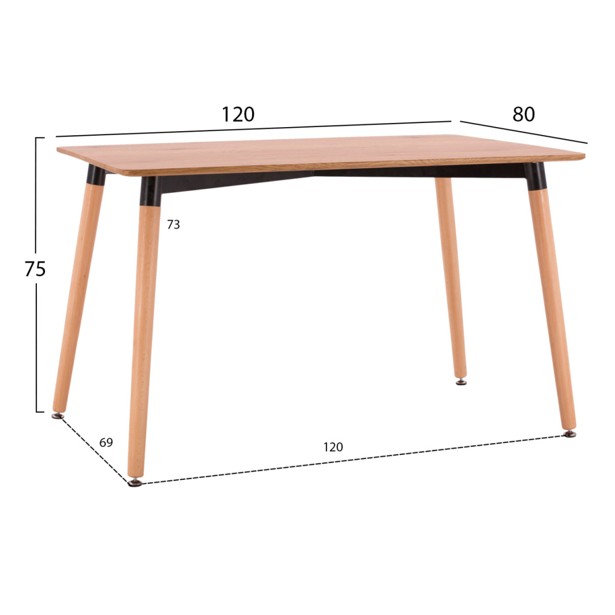 ΣΕΤ ΤΡΑΠΕΖΑΡΙΑΣ 5ΤΜΧ BRAVE HM21182 MDF TOP-ΞΥΛΟ ΟΞΙΑΣ & PAPER ROPE ΣΕ ΦΥΣΙΚΟ