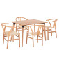 ΣΕΤ ΤΡΑΠΕΖΑΡΙΑΣ 5ΤΜΧ BRAVE HM21182 MDF TOP-ΞΥΛΟ ΟΞΙΑΣ & PAPER ROPE ΣΕ ΦΥΣΙΚΟ
