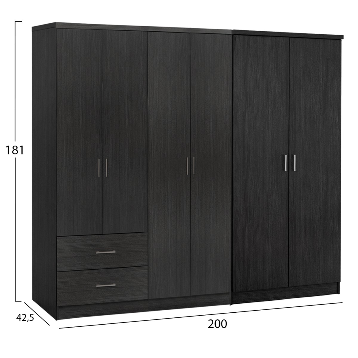 ΝΤΟΥΛΑΠΑ 6ΦΥΛΛΗ BLAKELY HM21235.01 ΜΕΛΑΜΙΝΗ ΧΡΩΜΑ ZEBRANO 201x43x181Υεκ