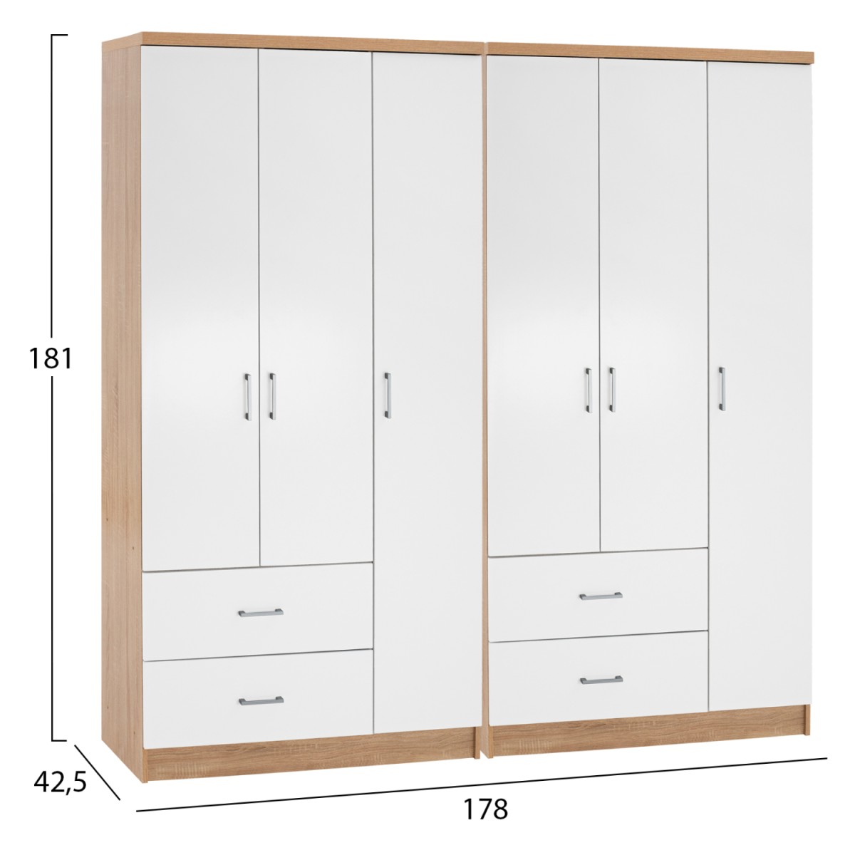 ΝΤΟΥΛΑΠΑ 6ΦΥΛΛΗ CAESAR HM21236.02 ΜΕΛΑΜΙΝΗ SONAMA & ΛΕΥΚΟ 180x42,5Χ181Υεκ.