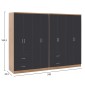 ΝΤΟΥΛΑΠΑ 8ΦΥΛΛΗ BRIANA HM21237.01 ΜΕΛΑΜΙΝΗ SONAMA & ΣΚΟΥΡΟ ΓΚΡΙ 241x42,5Χ180,5Υεκ.
