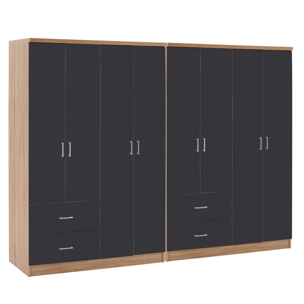 ΝΤΟΥΛΑΠΑ 8ΦΥΛΛΗ BRIANA HM21237.01 ΜΕΛΑΜΙΝΗ SONAMA & ΣΚΟΥΡΟ ΓΚΡΙ 241x42,5Χ180,5Υεκ.