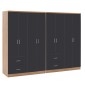ΝΤΟΥΛΑΠΑ 8ΦΥΛΛΗ BRIANA HM21237.01 ΜΕΛΑΜΙΝΗ SONAMA & ΣΚΟΥΡΟ ΓΚΡΙ 241x42,5Χ180,5Υεκ.