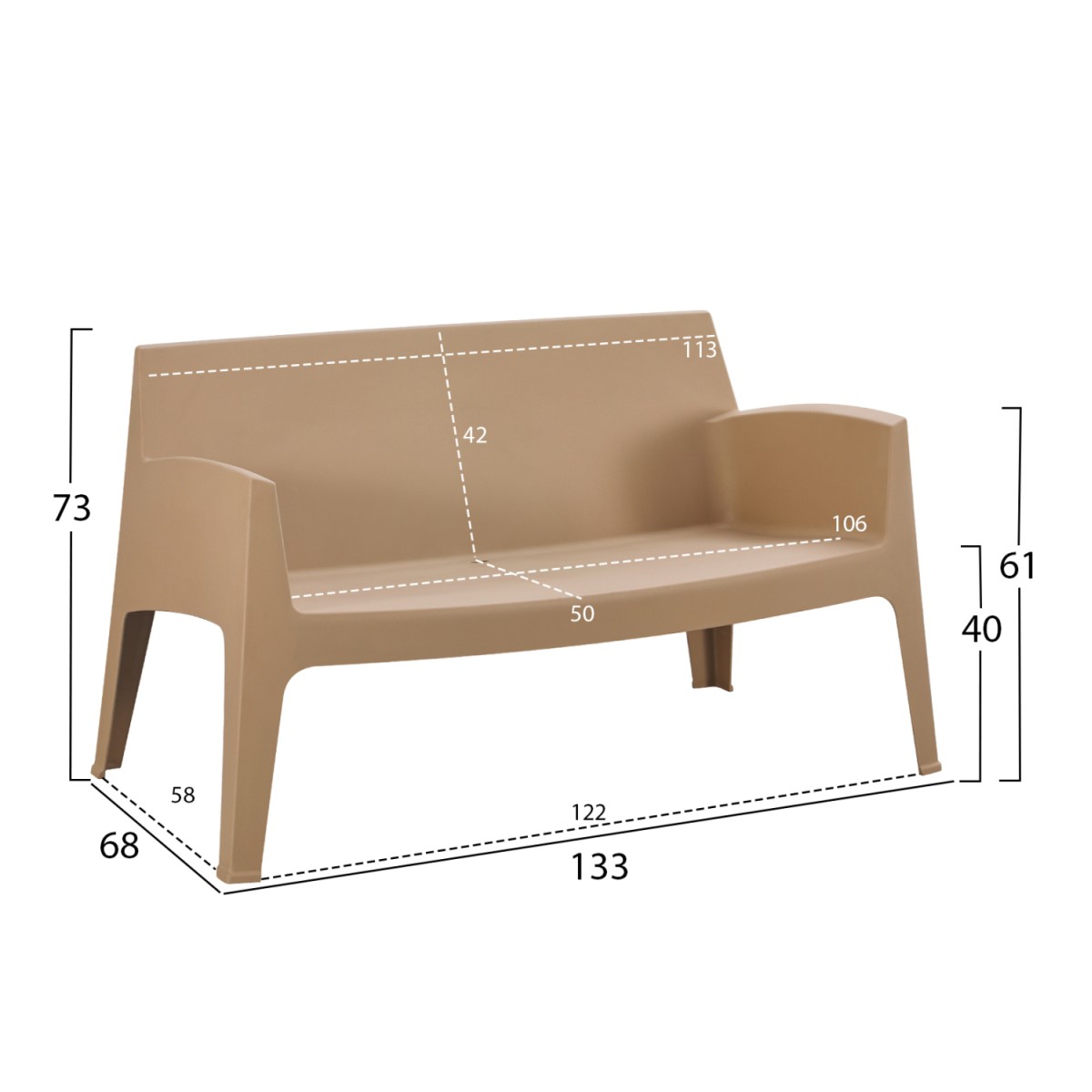 ΣΕΤ ΣΑΛΟΝΙ ΕΞ.ΧΩΡΟΥ 4ΤΜΧ SLEEK HM21268.03 ΚΑΠΟΥΤΣΙΝΟ ΠΟΛΥΠΡΟΠΥΛΕΝΙΟ