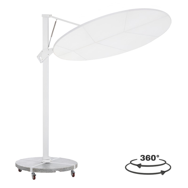 ΟΜΠΡΕΛΑ ΜΕ ΒΑΣΗ ΣΕΙΡΑ CANNOPY HM21285.02 ΑΛΟΥΜΙΝΙΟ & ΓΡΑΝΙΤΗΣ-ΛΕΥΚΟ ΧΡΩΜΑ Φ2,2μ