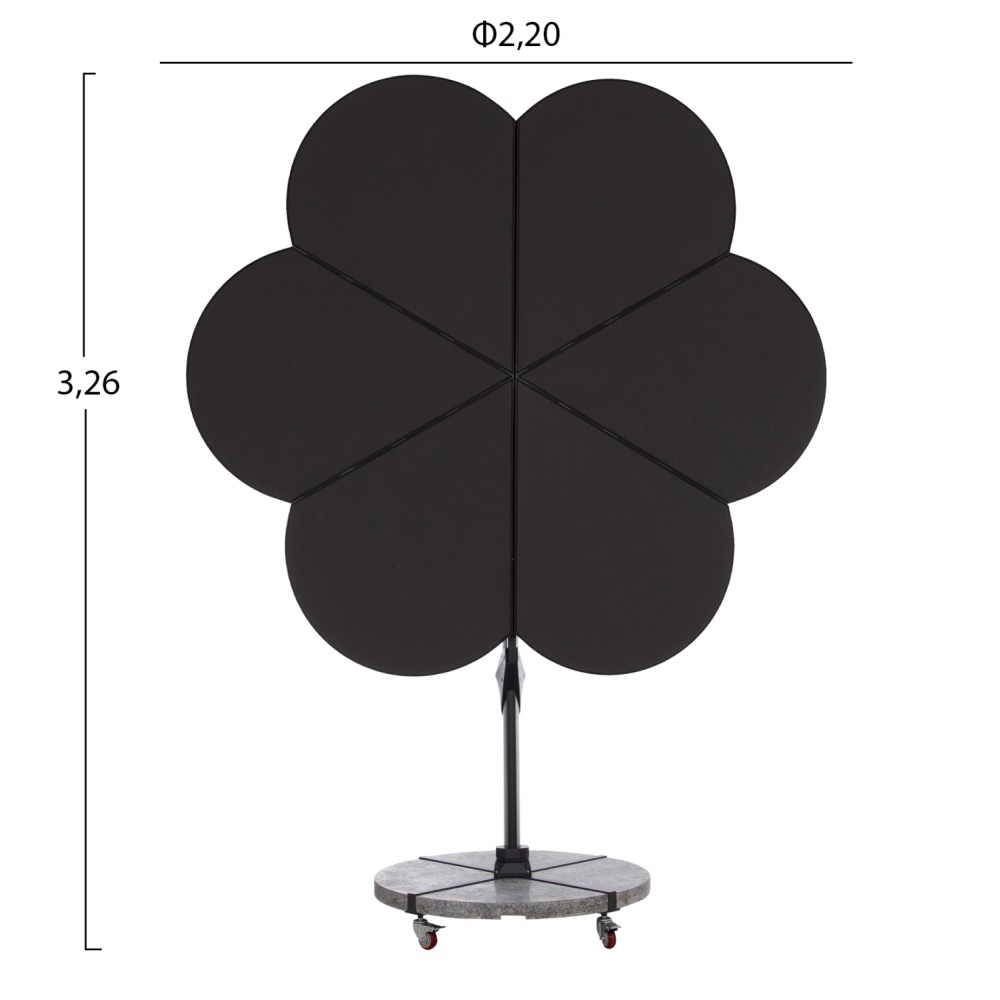 ΟΜΠΡΕΛΑ ΜΕ ΒΑΣΗ ΣΕΙΡΑ CANNOPY (flower) HM21286.01 ΑΛΟΥΜΙΝΙΟ-ΓΡΑΝΙΤΗΣ-ΜΟΛΥΒΙ ΧΡΩΜΑ 2,38x2,2μ