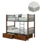ΚΟΥΚΕΤΑ ΜΕ 2 ΣΥΡΤΑΡΙΑ & 2 ΣΤΡΩΜΑΤΑ 90X190εκ RAYVEN HM21336 ΞΥΛΟ ΚΑΙ ΜΕΤΑΛΛΟ