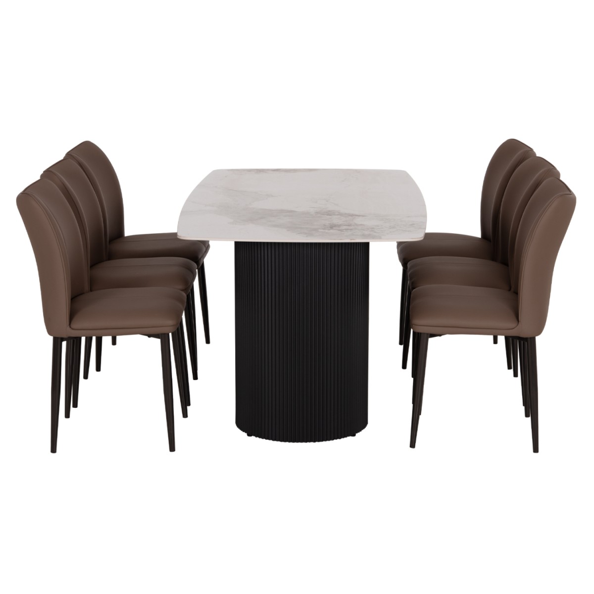 ΣΕΤ ΤΡΑΠΕΖΑΡΙΑΣ 7ΤΜΧ MINAO HM21362 ΚΕΡΑΜΙΚΟ TOP/MDF ΠΟΔΙΑ--PU ΚΑΦΕ/ΜΕΤΑΛ.ΠΟΔΙΑ