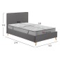 ΚΡΕΒΑΤΙ ΗΜΙΔΙΠΛΟ ΜΕ ΣΤΡΩΜΑ MAYLIN HM10758.10 ΓΚΡΙ ΥΦΑΣΜΑ--ΣΤΡΩΜΑ 120Χ200εκ