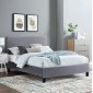 ΚΡΕΒΑΤΙ ΜΕ ΣΤΡΩΜΑ BECCA HM10760.02 ΓΚΡΙ ΥΦΑΣΜΑ--ΓΙΑ 150x200εκ