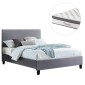 ΚΡΕΒΑΤΙ ΜΕ ΣΤΡΩΜΑ BECCA HM10803.11 ΓΚΡΙ ΥΦΑΣΜΑ--ΓΙΑ 150x200εκ