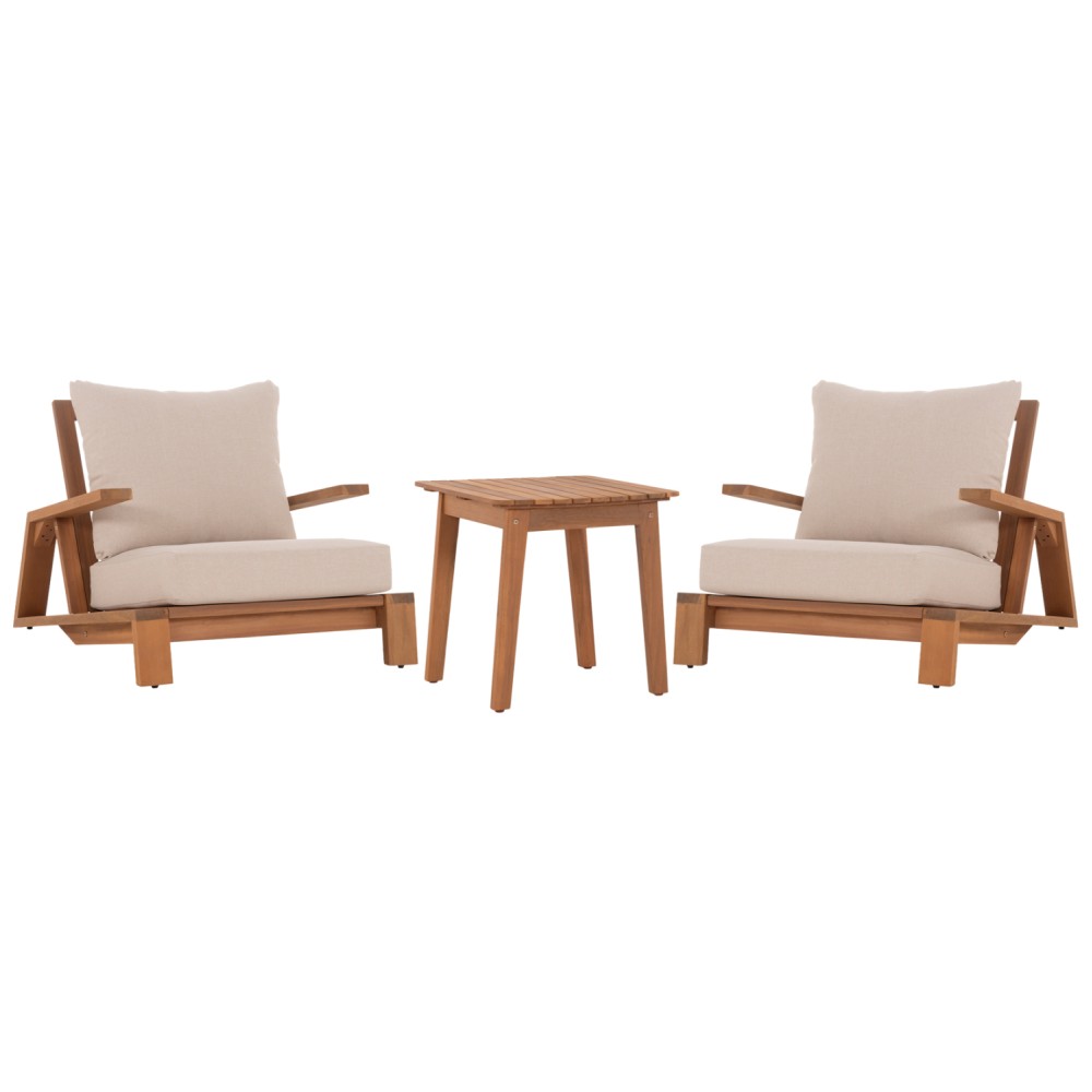 LOUNGE ΣΕΤ MIREX HM10893 ΤΡΑΠΕΖΑΚΙ & 2 ΠΟΛΥΘΡΟΝΕΣ--ΞΥΛΟ ΑΚΑΚΙΑΣ--ΕΚΡΟΥ ΜΑΞΙΛΑΡΙΑ
