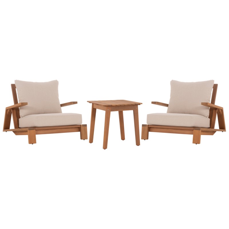 LOUNGE ΣΕΤ MIREX HM10893 ΤΡΑΠΕΖΑΚΙ & 2 ΠΟΛΥΘΡΟΝΕΣ--ΞΥΛΟ ΑΚΑΚΙΑΣ--ΕΚΡΟΥ ΜΑΞΙΛΑΡΙΑ