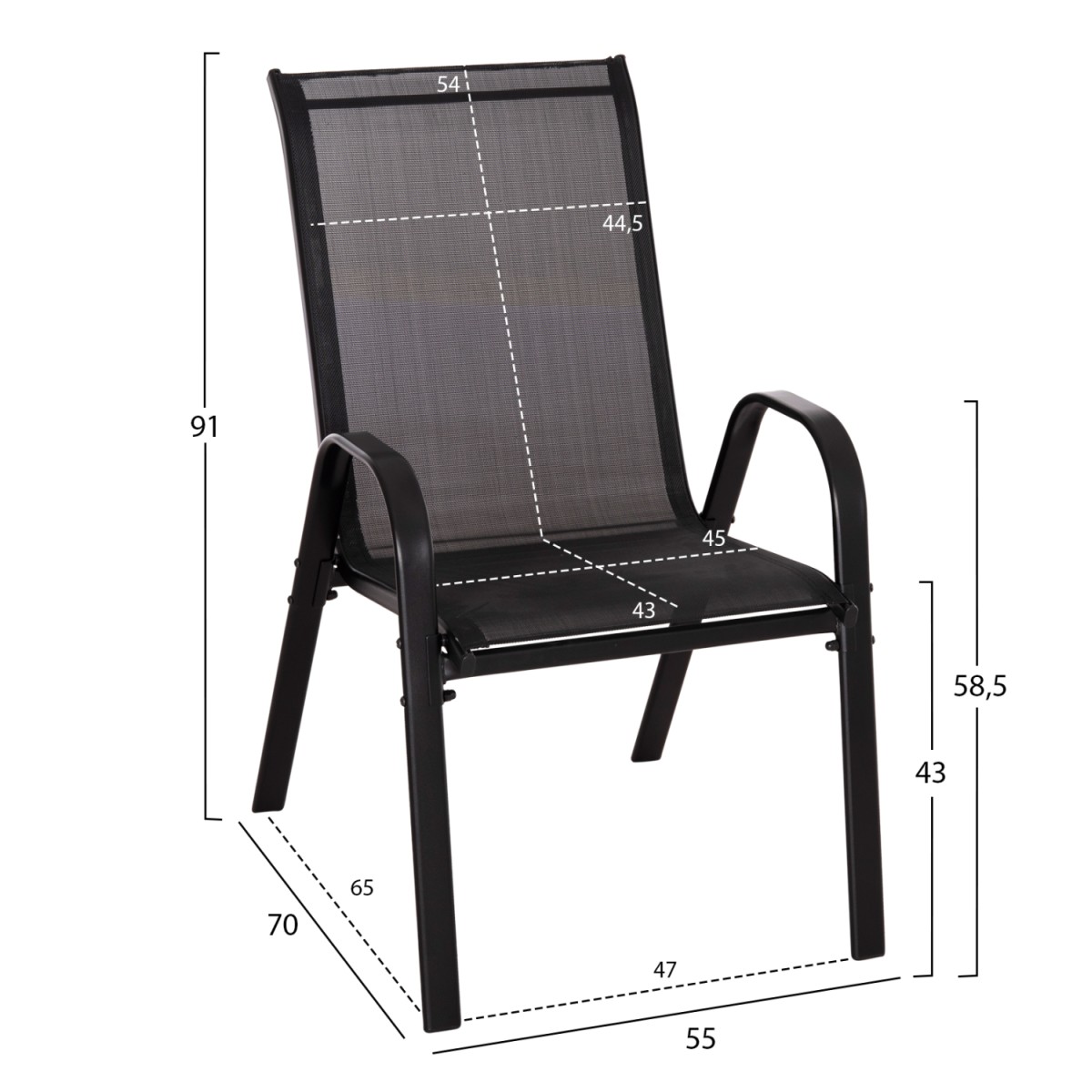 ΣΕΤ ΤΡΑΠΕΖΑΡΙΑΣ 5ΤΜΧ ADAM HM10896.03 ΤΡΑΠΕΖΙ 120x70εκ & 4 ΠΟΛΥΘΡΟΝΕΣ--ΜΑΥΡΟ