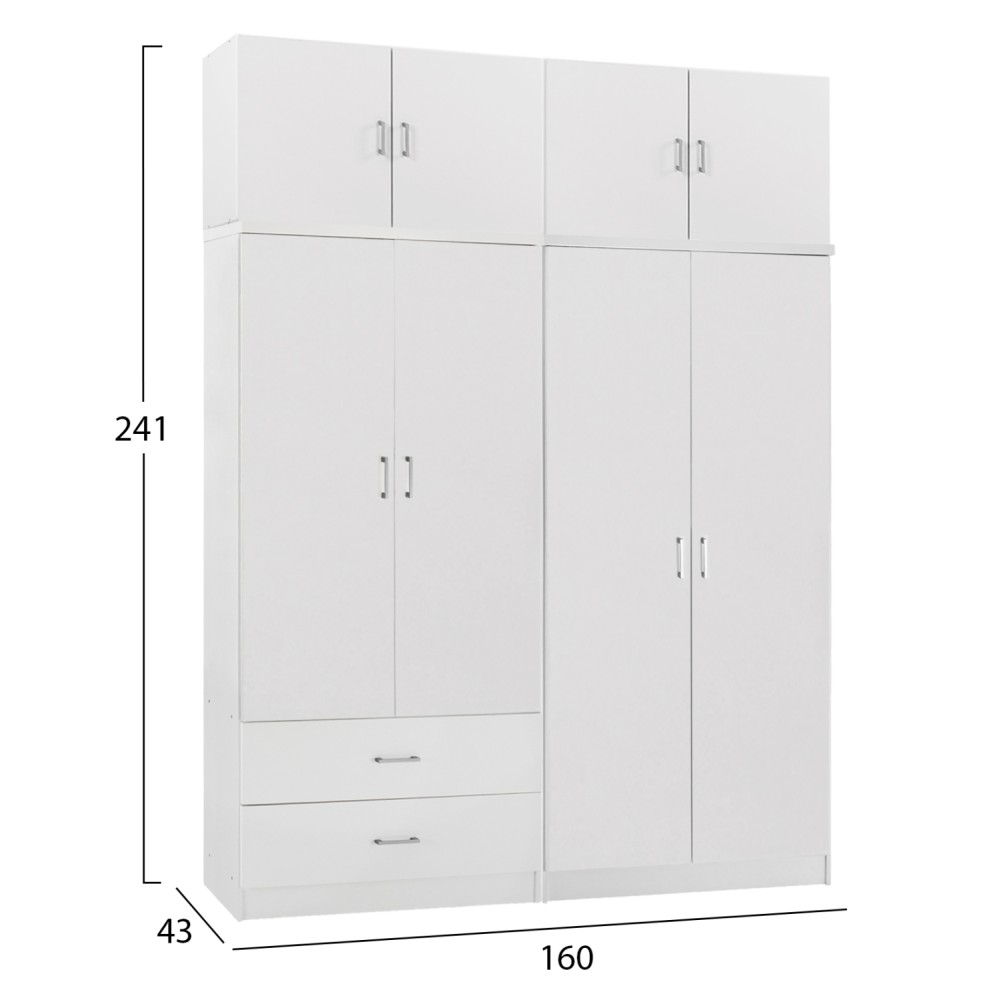ΝΤΟΥΛΑΠΑ 4-ΦΥΛΛΗ ΜΕ ΠΑΤΑΡΙ & ΣΥΡΤΑΡΙΑ JENNA HM11355.05 ΜΕΛΑΜΙΝΗ ΣΕ ΛΕΥΚΟ 160x43x240Υεκ