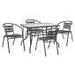 ΣΕΤ ΤΡΑΠΕΖΑΡΙΑΣ 5ΤΜΧ ADAM HM21220.01 ΚΑΡΕΚΛΕΣ ΜΕΤΑΛΛΙΚΕΣ & ΤΡΑΠΕΖΙ 110x60 ΓΚΡΙ