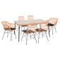 ΣΕΤ ΤΡΑΠΕΖΑΡΙΑΣ 7ΤΜΧ ALLEGRA HM10495 WICKER ΜΠΕΖ-ΜΕΤΑΛΛΟ ΜΑΥΡΟ