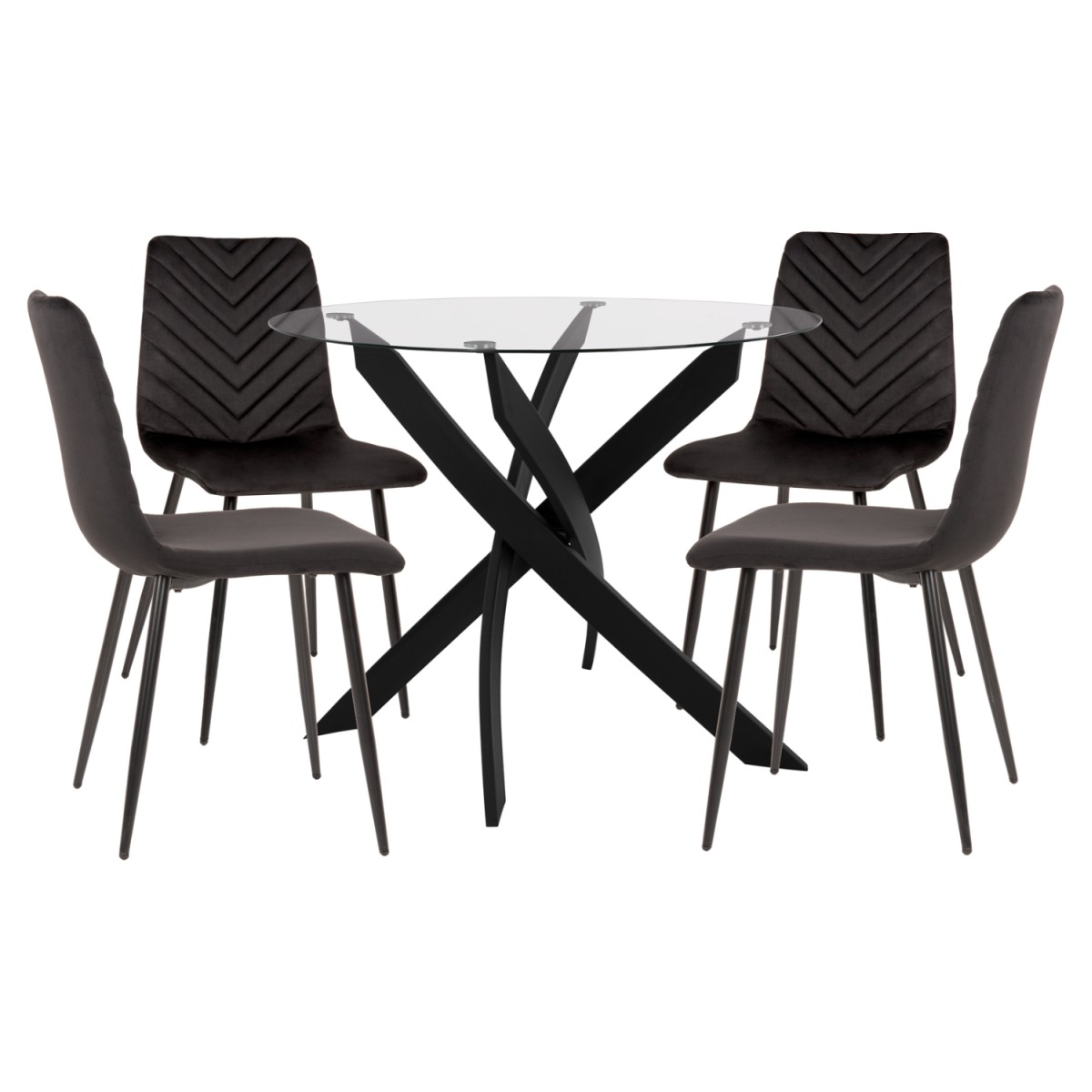 ΣΕΤ 5ΤΜΧ ΤΡΑΠΕΖΙ 42,5x50x92 cm & ΚΑΡΕΚΛΕΣ TETA ΣΕ ΜΑΥΡΟ ΧΡΩΜΑ HM11073