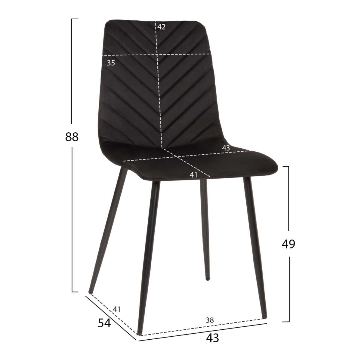 ΣΕΤ 5ΤΜΧ ΤΡΑΠΕΖΙ 42,5x50x92 cm & ΚΑΡΕΚΛΕΣ TETA ΣΕ ΜΑΥΡΟ ΧΡΩΜΑ HM11073