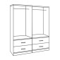 ΣΕΤ 2 ΤΜΧ ΝΤΟΥΛΑΠΑ 4ΦΥΛΛΗ ΜΕ 4 ΣΥΡΤΑΡΙΑ SONAMA 160X42X181 HM11349.02