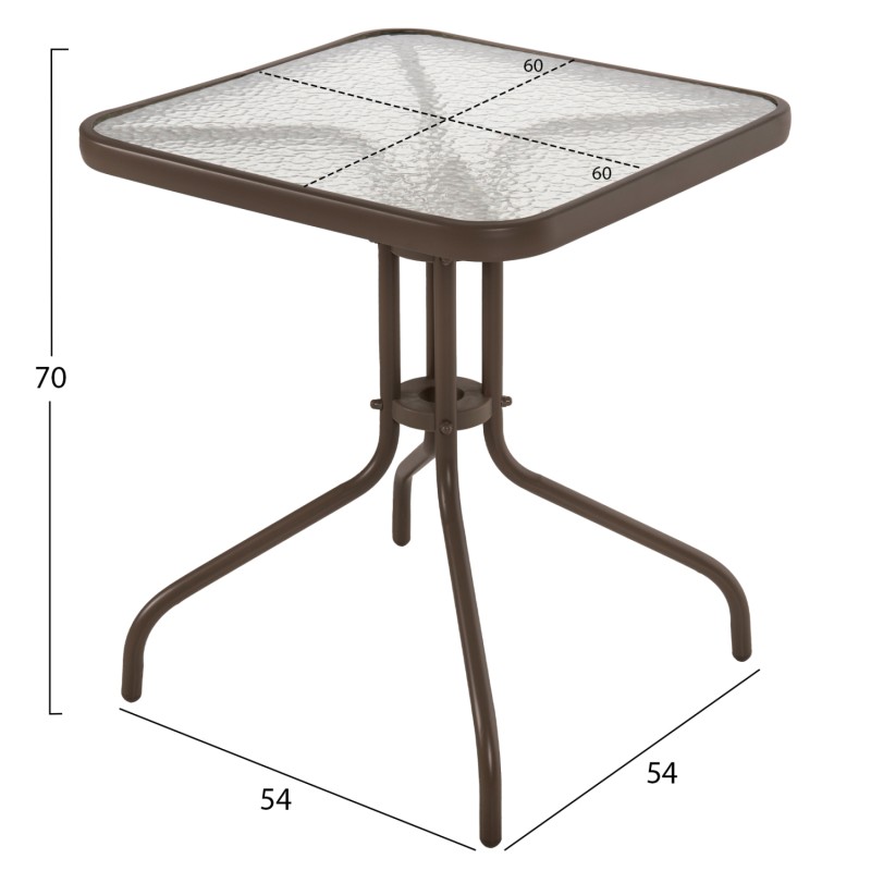 ΣΕΤ ΤΡΑΠΕΖΑΡΙΑ 3ΤΜΧ ΚΑΡΕΚΛΕΣ ΚΑΙ ΤΡΑΠΕΖΙ 60x60 HM5183.02