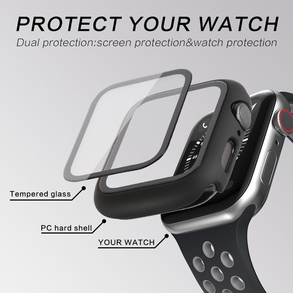 Θήκη Προστασία PC + Tempered Glass Sonique για Apple Watch Apple Watch 7/8/9 45mm Διάφανο