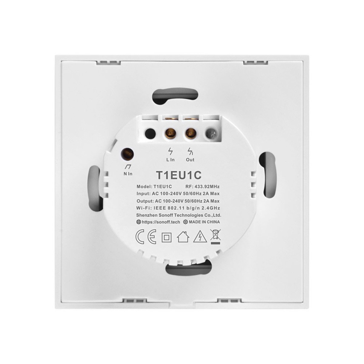 Sonoff Έξυπνος Διακόπτης WiFi & RF 433 T1 EU TX (1 κανάλι) (Λευκό)