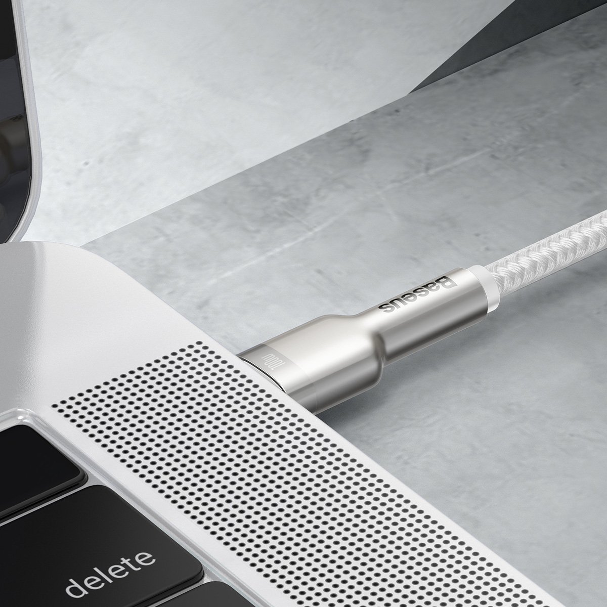Cable USB-C to USB-C Baseus Cafule, 100W, 2m (white)
